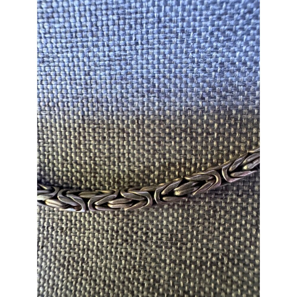 Sterling Silver Bali Byzantine Chain Necklace 18" Intricate Handcrafted Design M - Picture 2 of 7
